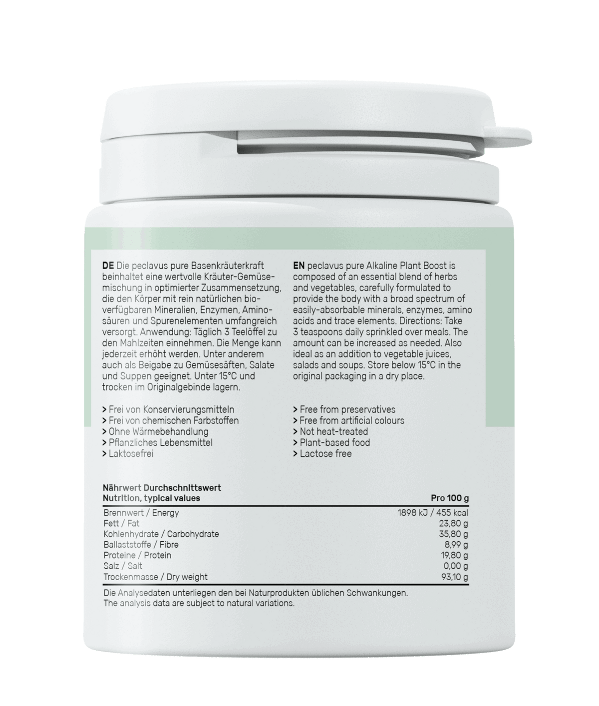 Peclavus pure Basenkräuterkraft 480 g