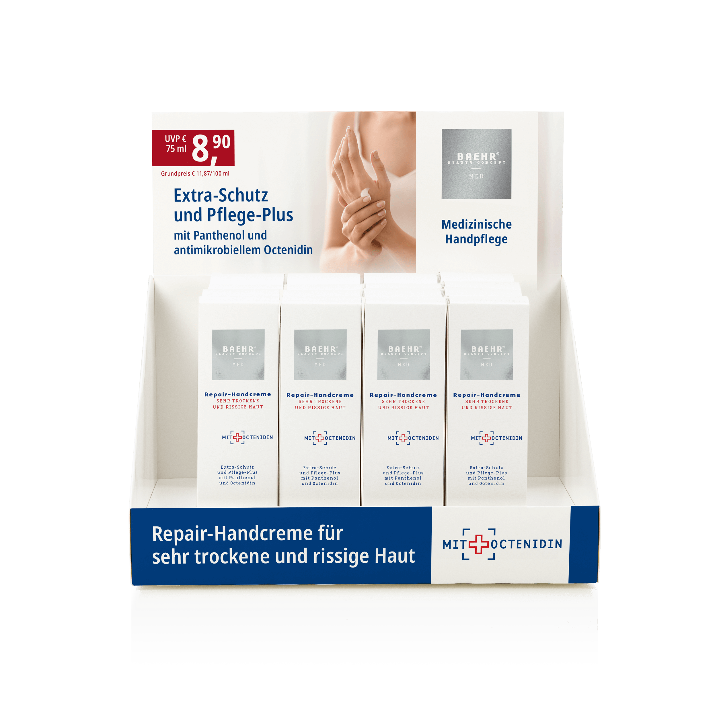 BAEHR Repair-Handcreme Display – Vorderansicht
