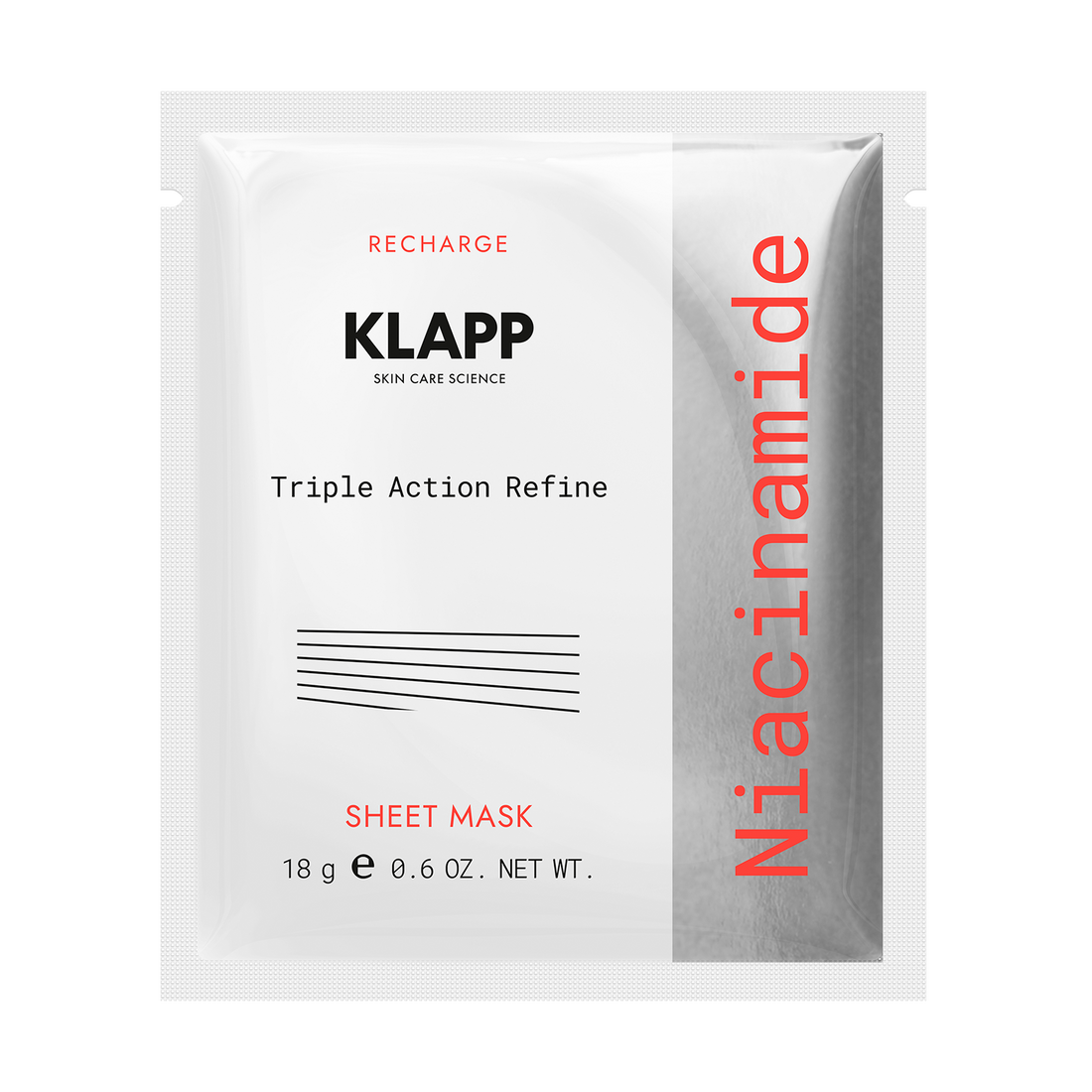 Niacinamide Triple Action Refine Sheet Mask 18g von KLAPP
