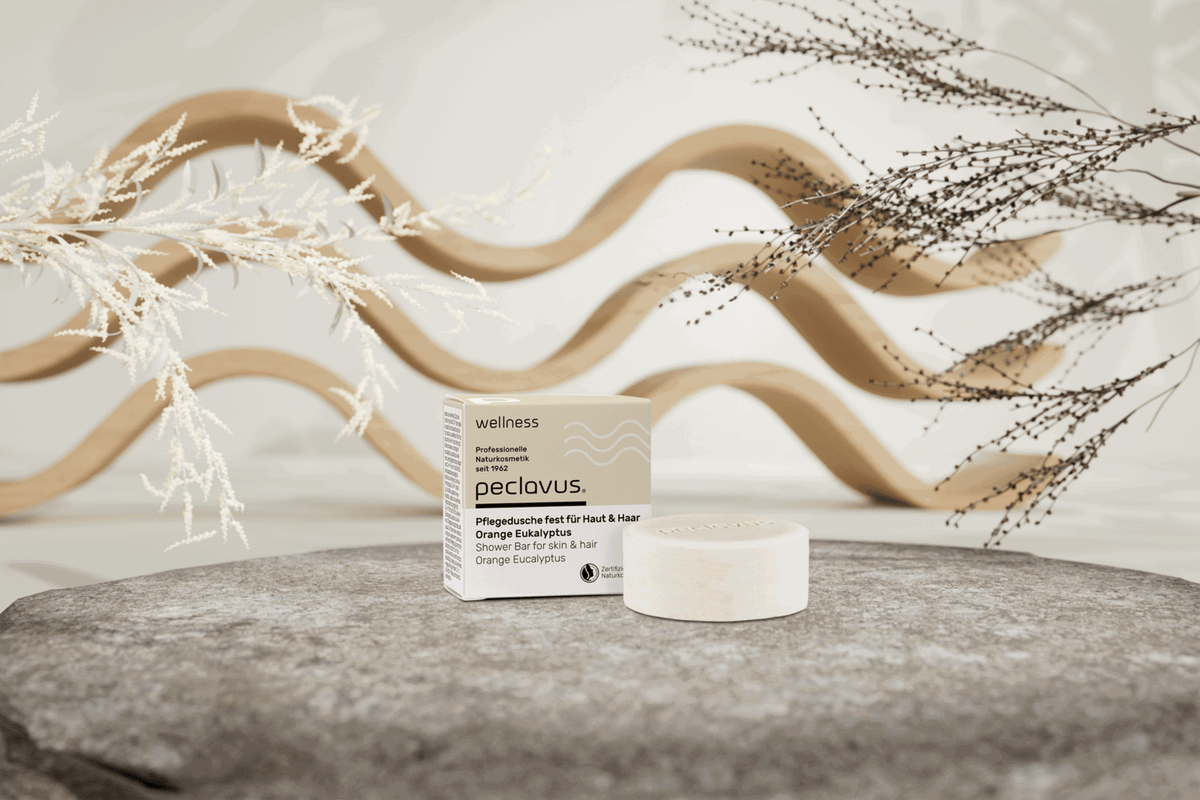 Peclavus wellness Pflegedusche fest 2-in-1 für Haut &amp; Haar, Orange Eukalyptus 80 g