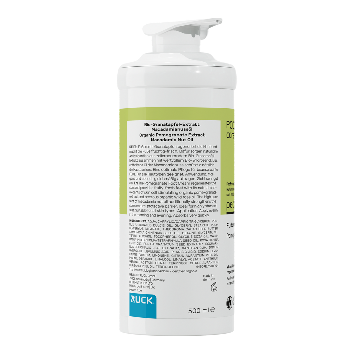 Peclavus PODOcare Fußcreme Granatapfel, regenerationsbedürftige Haut 500 ml