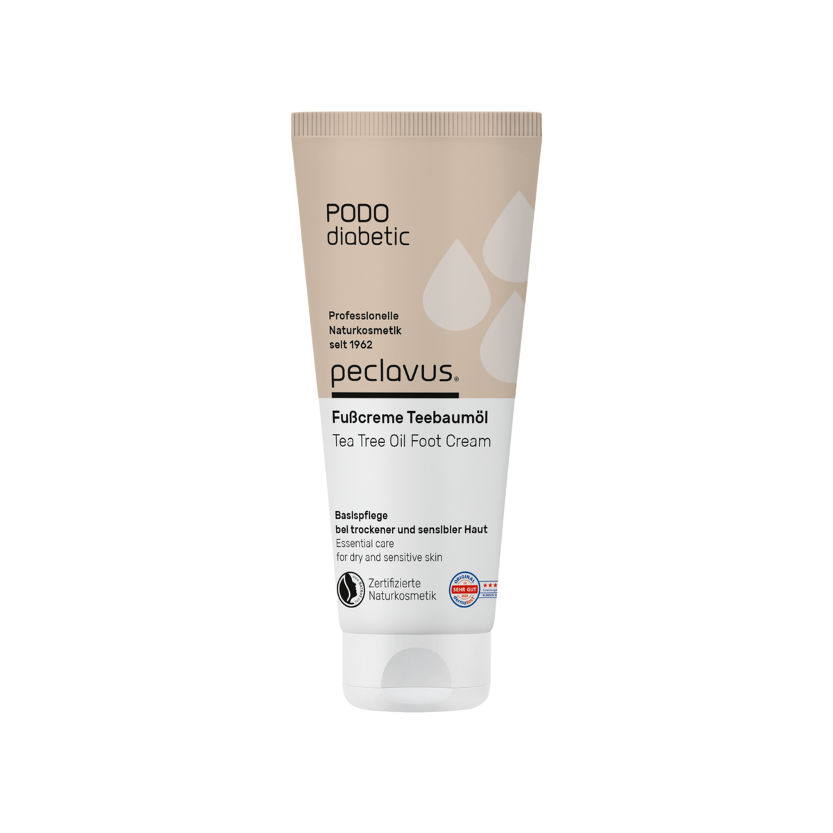 Peclavus PODOdiabetic Fußcreme Teebaumöl, sehr trockene und sensible Haut 100 ml