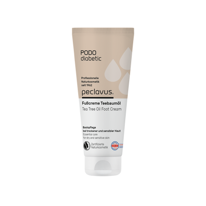 Peclavus PODOdiabetic Fußcreme Teebaumöl, sehr trockene und sensible Haut 100 ml