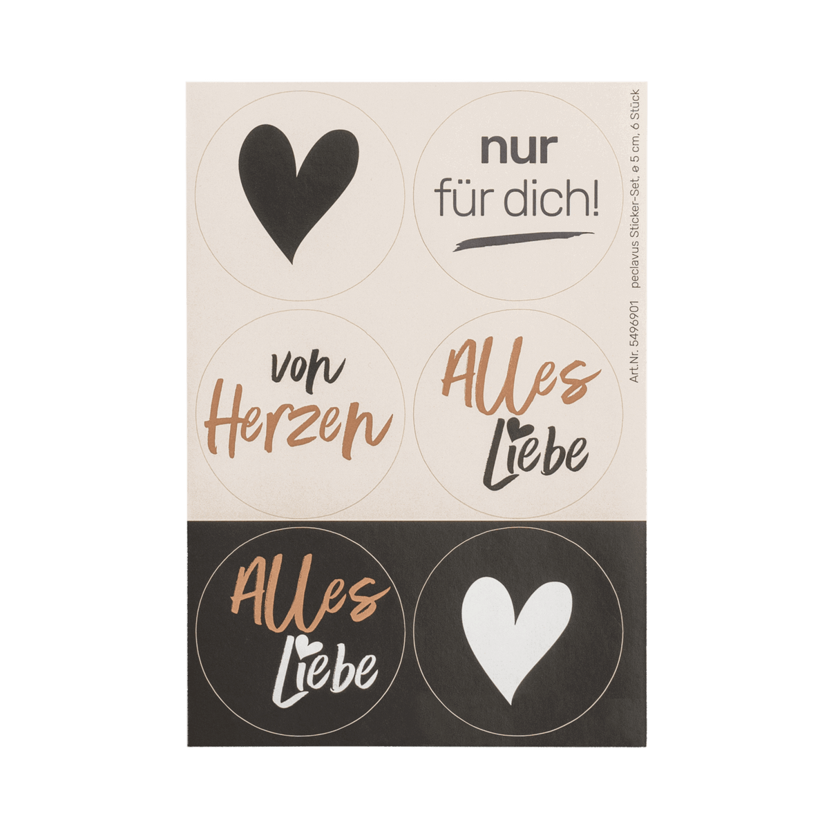 Peclavus Sticker-Set, ø 5 cm 6 Stück