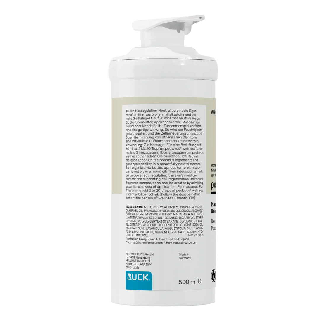 Peclavus wellness Massagelotion Neutral | Basis 500ml