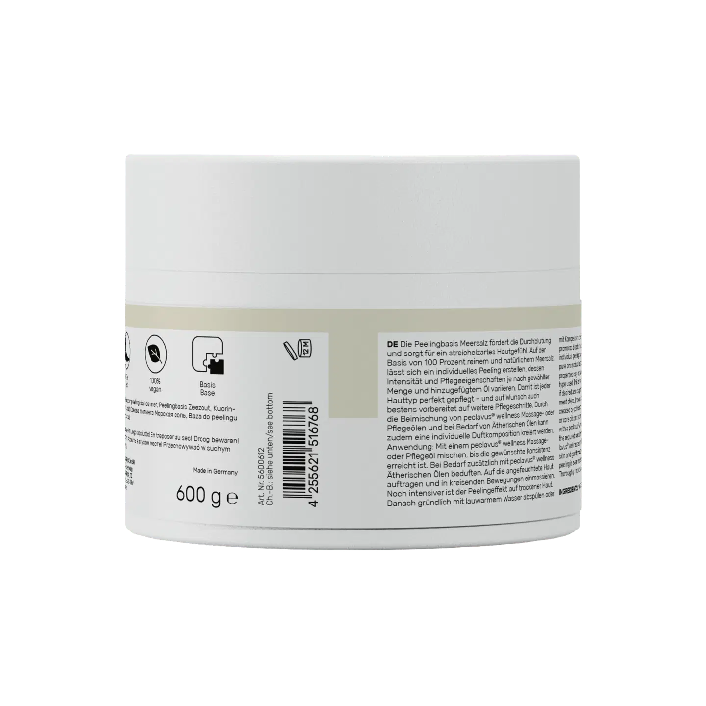 Peclavus wellness Peelingbasis Meersalz | Basis 600g