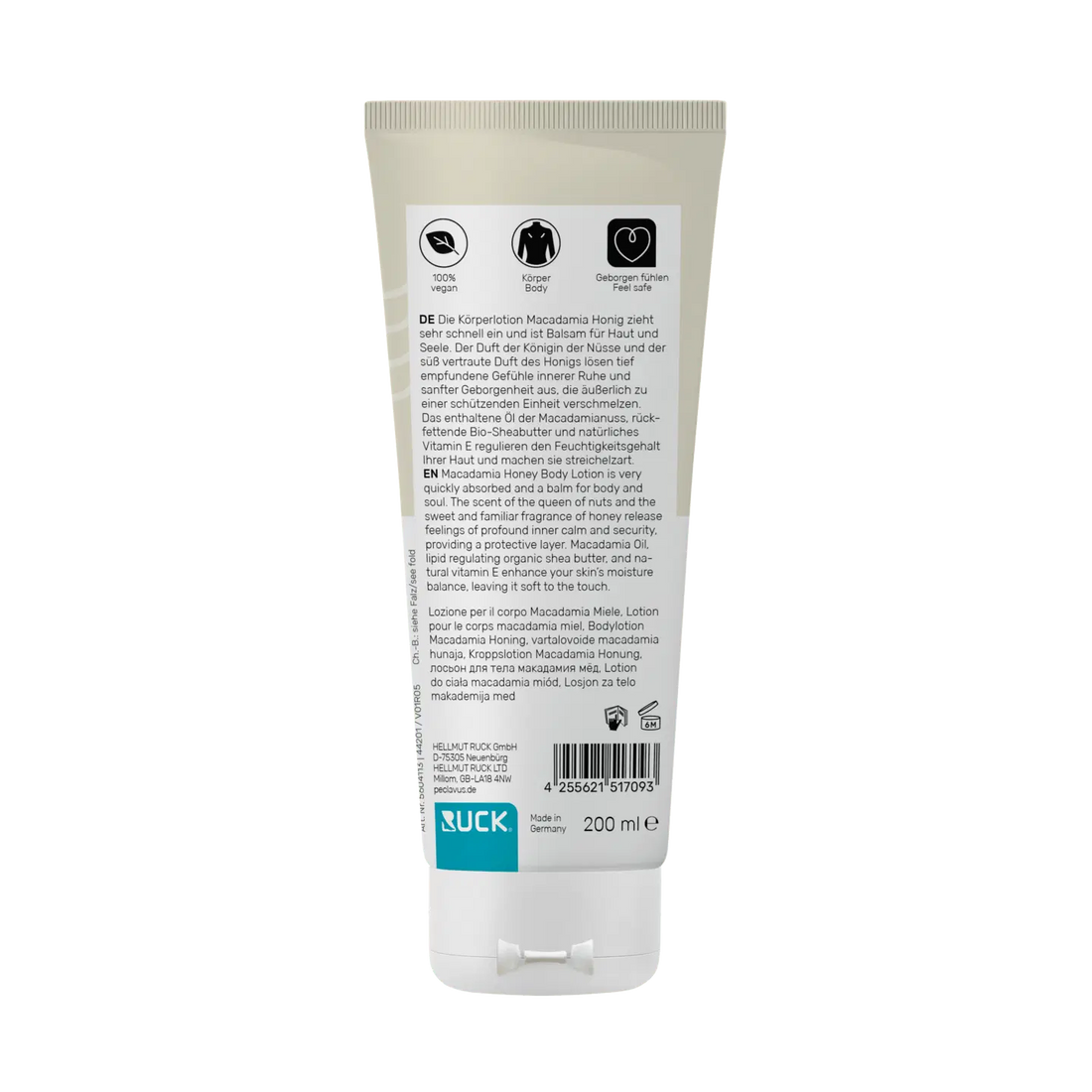 Peclavus hand Handcreme Macadamia Honig | Geborgen fühlen 200ml