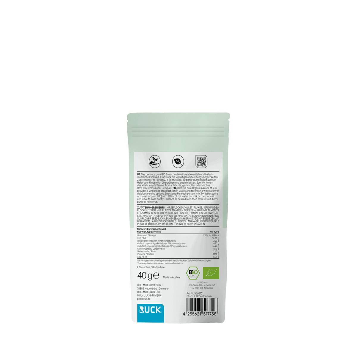 Peclavus pure BIO Basisches Müsli 40 g