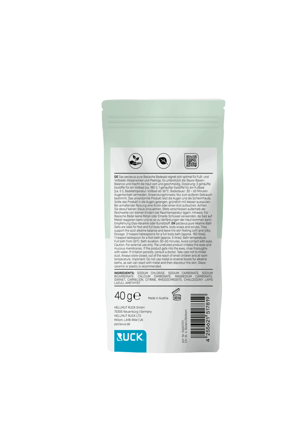 Peclavus pure Basisches Badesalz 40 g
