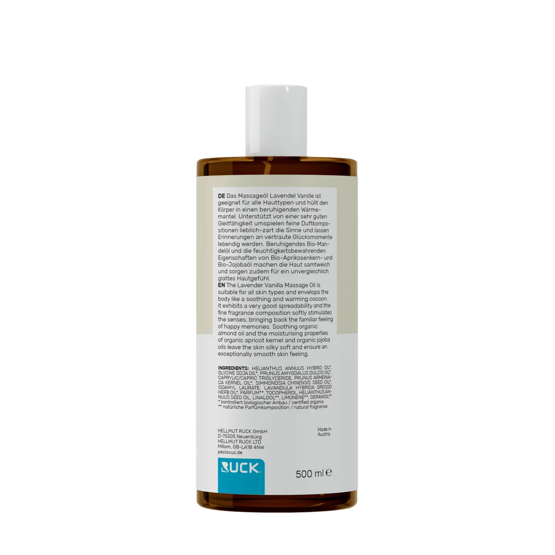 Peclavus wellness Massageöl Lavendel Vanille 500ml