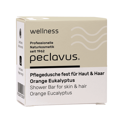Peclavus wellness Pflegedusche fest 2-in-1 für Haut &amp; Haar, Orange Eukalyptus 30 g