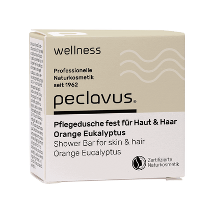 Peclavus wellness Pflegedusche fest 2-in-1 für Haut &amp; Haar, Orange Eukalyptus 80 g