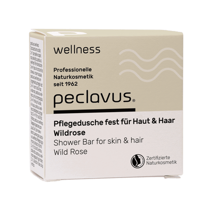 Peclavus wellness Pflegedusche fest 2-in-1 für Haut &amp; Haar, Wildrose 80 g