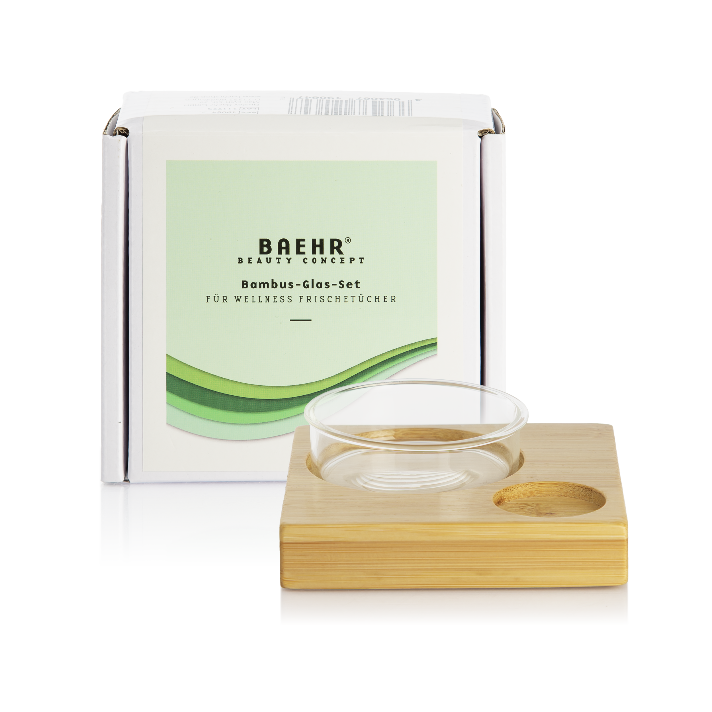 BAEHR Bambus-Glas-Set für Wellness Frischetücher