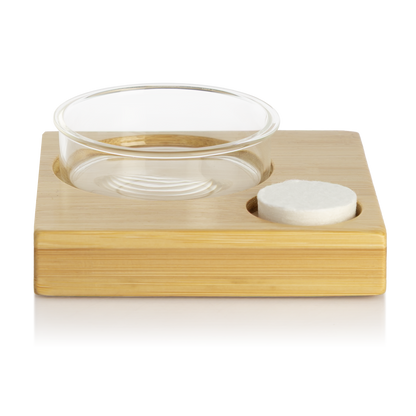 BAEHR Bambus-Glas-Set mit komprimiertem Frischetuch
