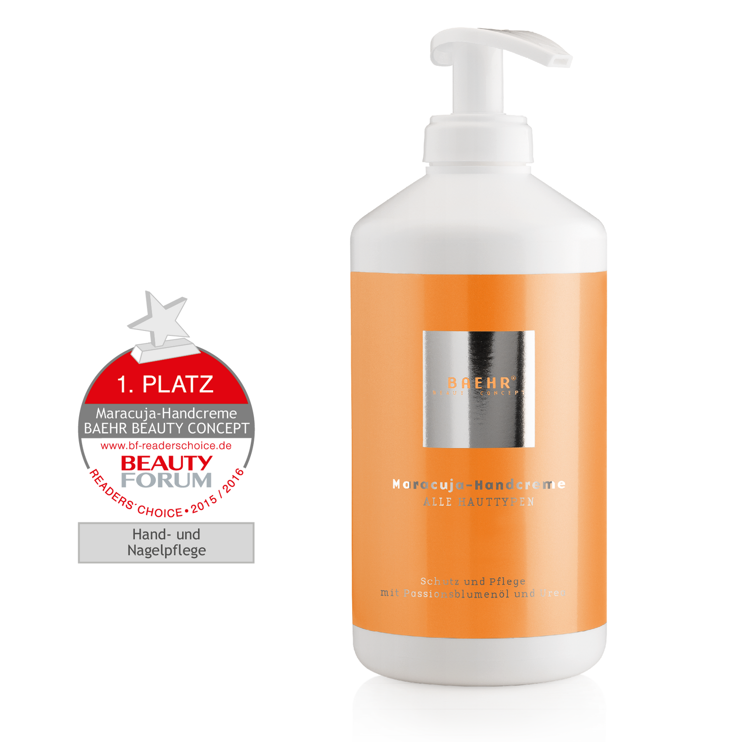 BAEHR BEAUTY CONCEPT Maracuja-Handcreme mit Urea Praxisdose 500 ml