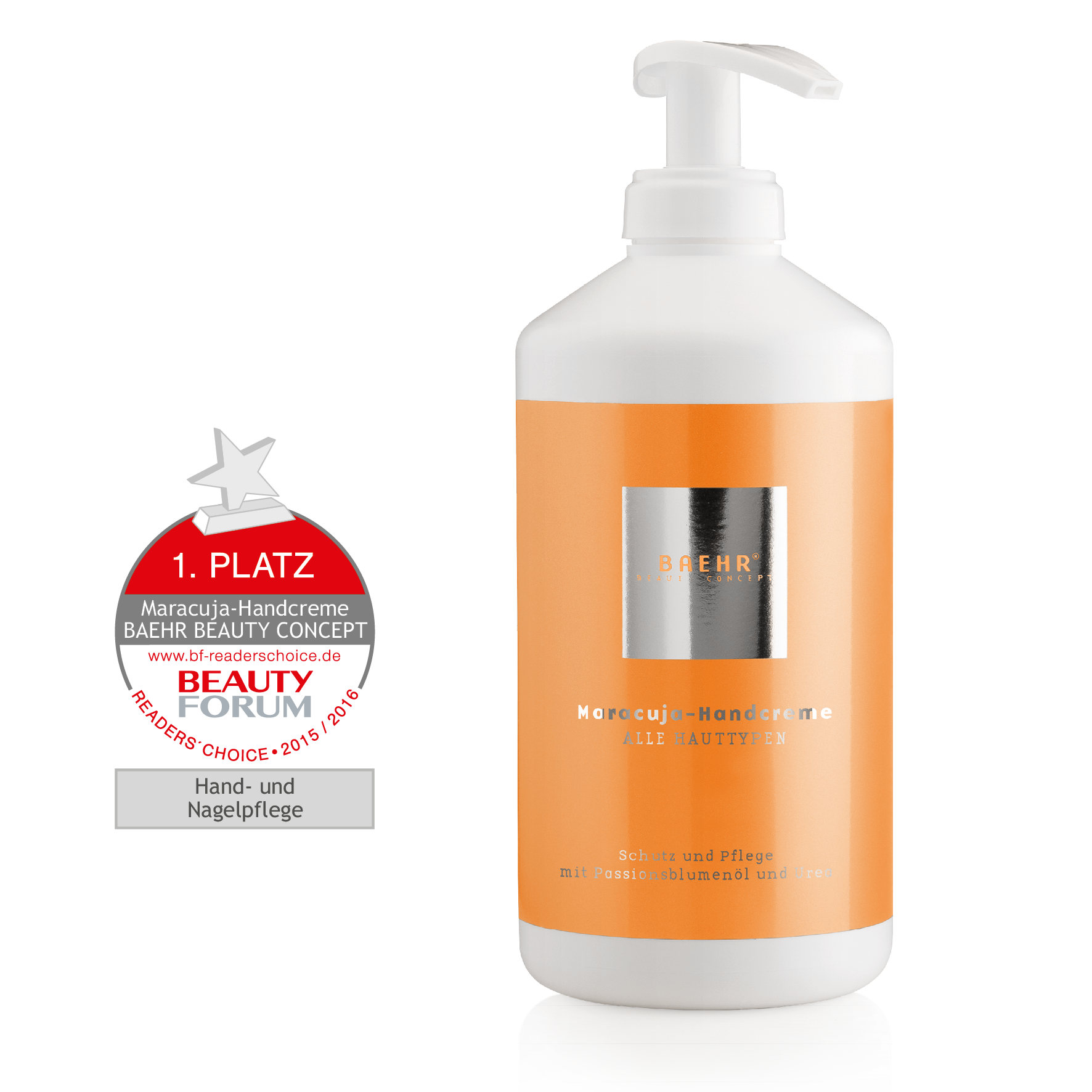 BAEHR BEAUTY CONCEPT Maracuja-Handcreme mit Urea Praxisdose 500 ml