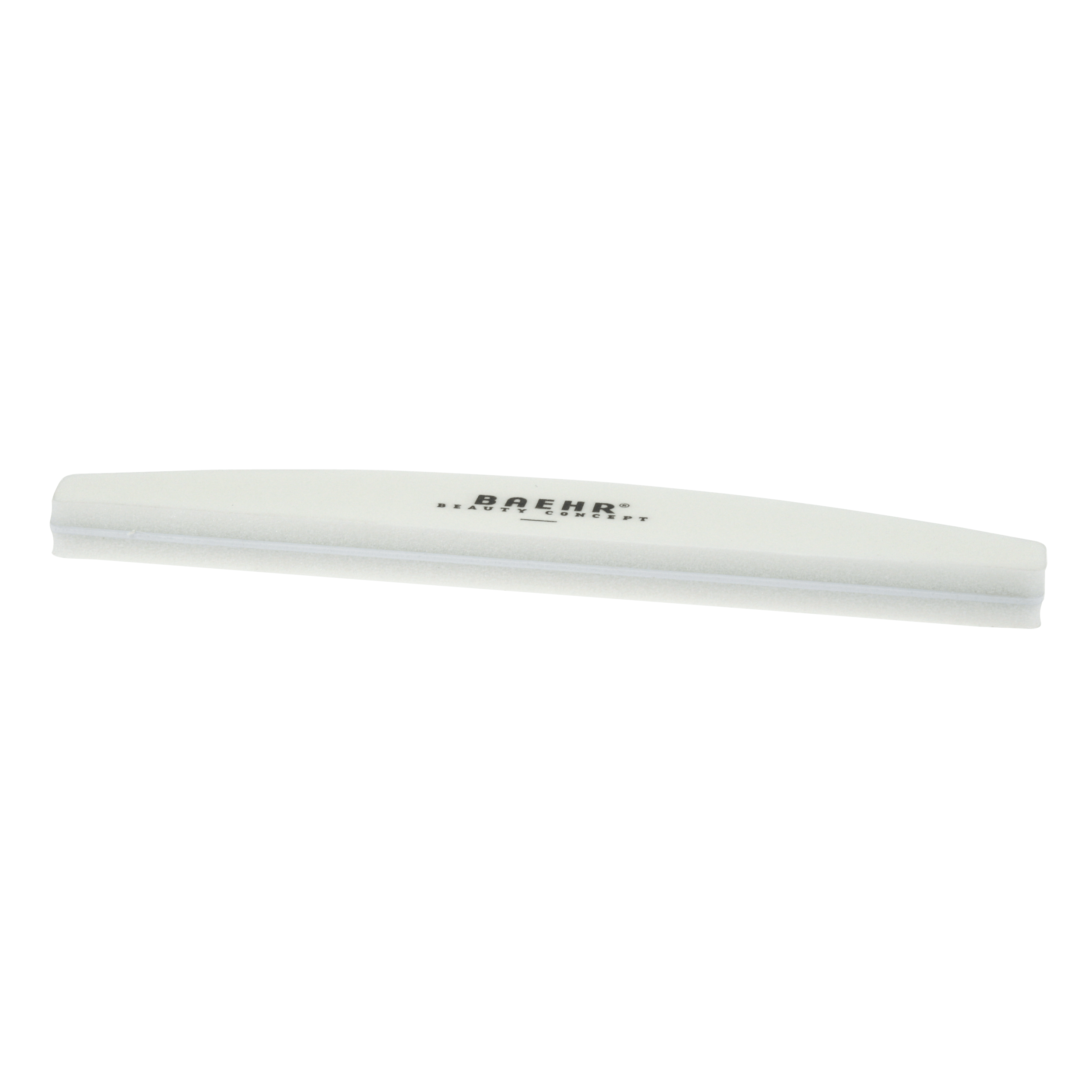 BAEHR BEAUTY CONCEPT Bufferfeile "HALBMOND" weiß mit Logo Körnung 180/180, 1 Stk.