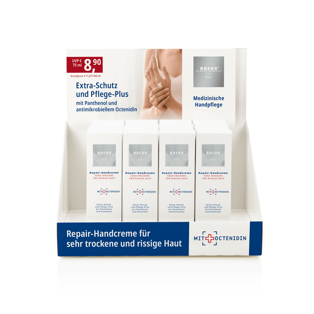 BAEHR Repair-Handcreme Display – Vorderansicht