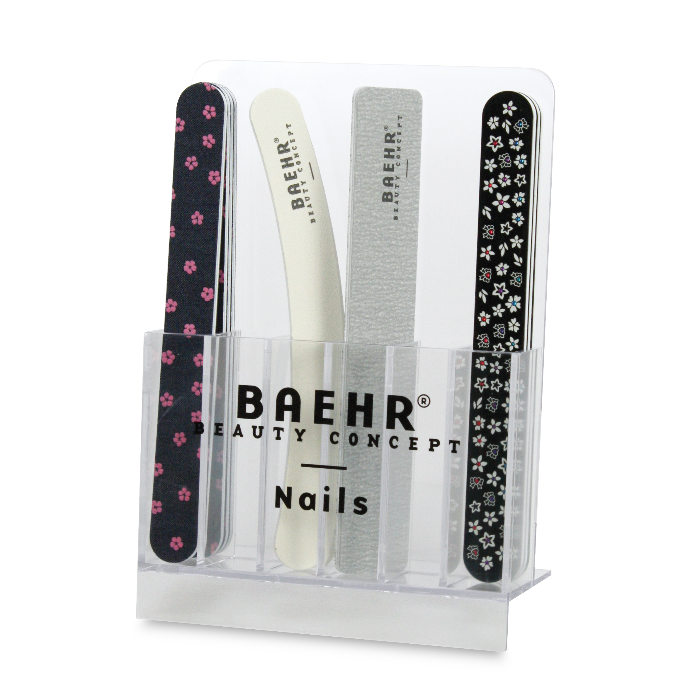 BAEHR BEAUTY CONCEPT Verkaufs-Display für 30 Feilen mit Logo